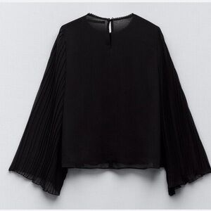 NWT ZARA PLEATED SLEEVE BLOUSE